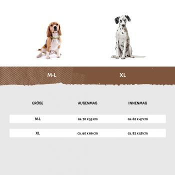 Knuffelwuff Orthopädisches Hundebett Lena aus Velours und Kunstleder mit hohem Schaumstoffrand