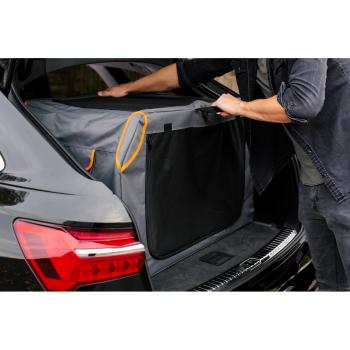 Knuffelwuff Faltbare Hundebox Auto Transportbox Alverstone Mit Aluminiumgestell für den Kofferraum